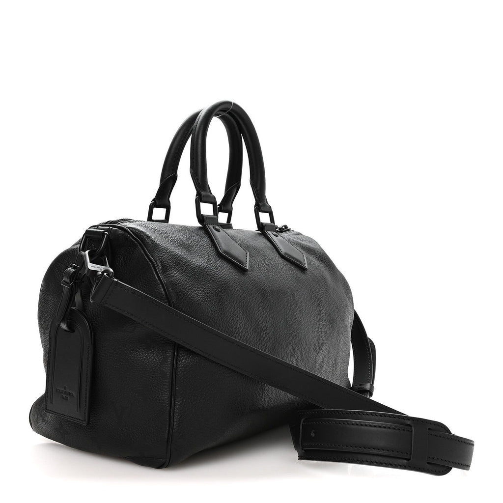CALFSKIN MONOGRAM SPEEDY P9 BANDOULIERE 30 ULTRA BLACK