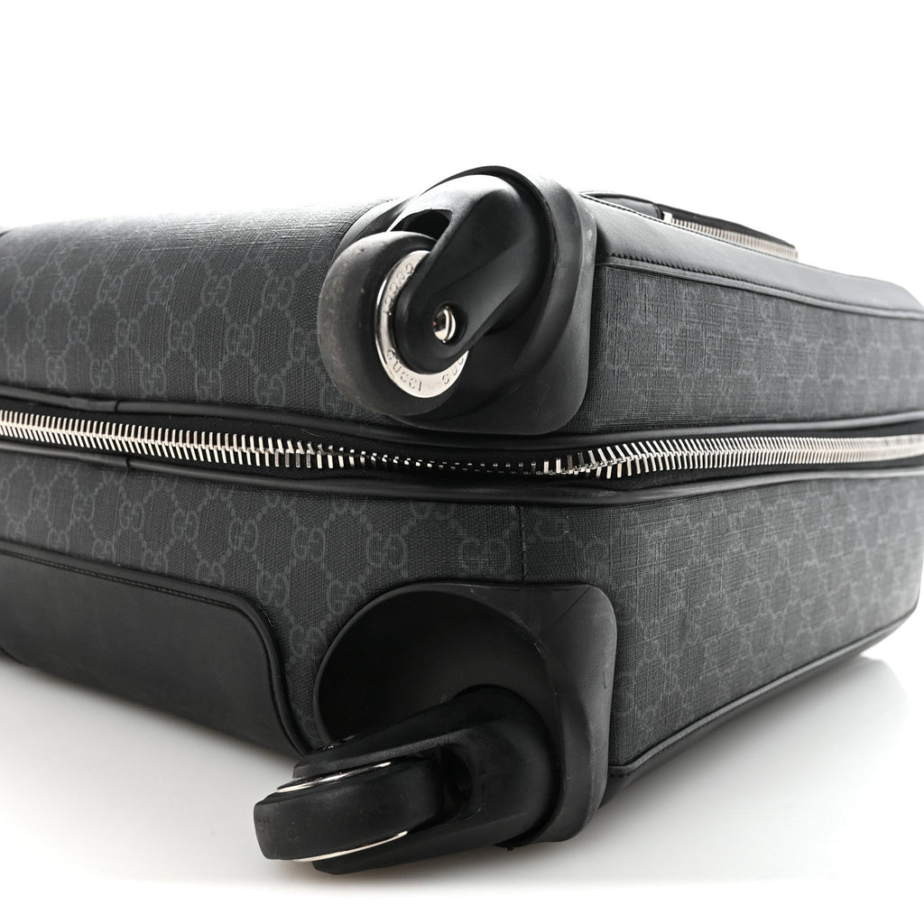 GG SUPREME MONOGRAM GRAN TURISMO SUITCASE BLACK GREY