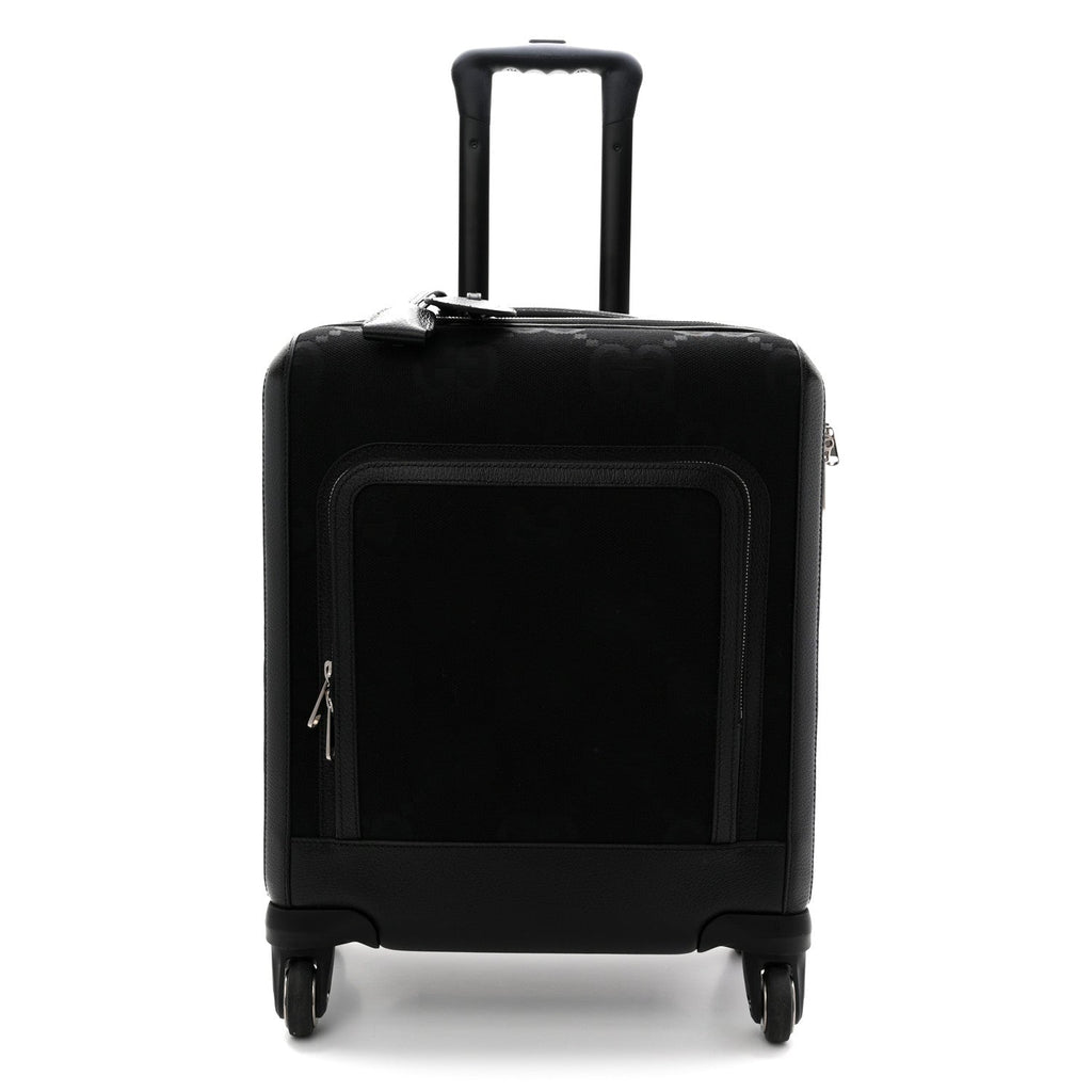MONOGRAM JUMBO GG CANVAS TEXTURED CALFSKIN SMALL CARRY ON TROLLEY BLACK