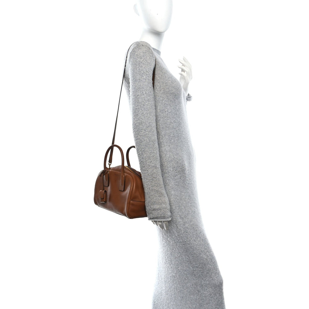 CALFSKIN SMALL SAC DE JOUR BOSTON HANDLE TOASTED BROWN