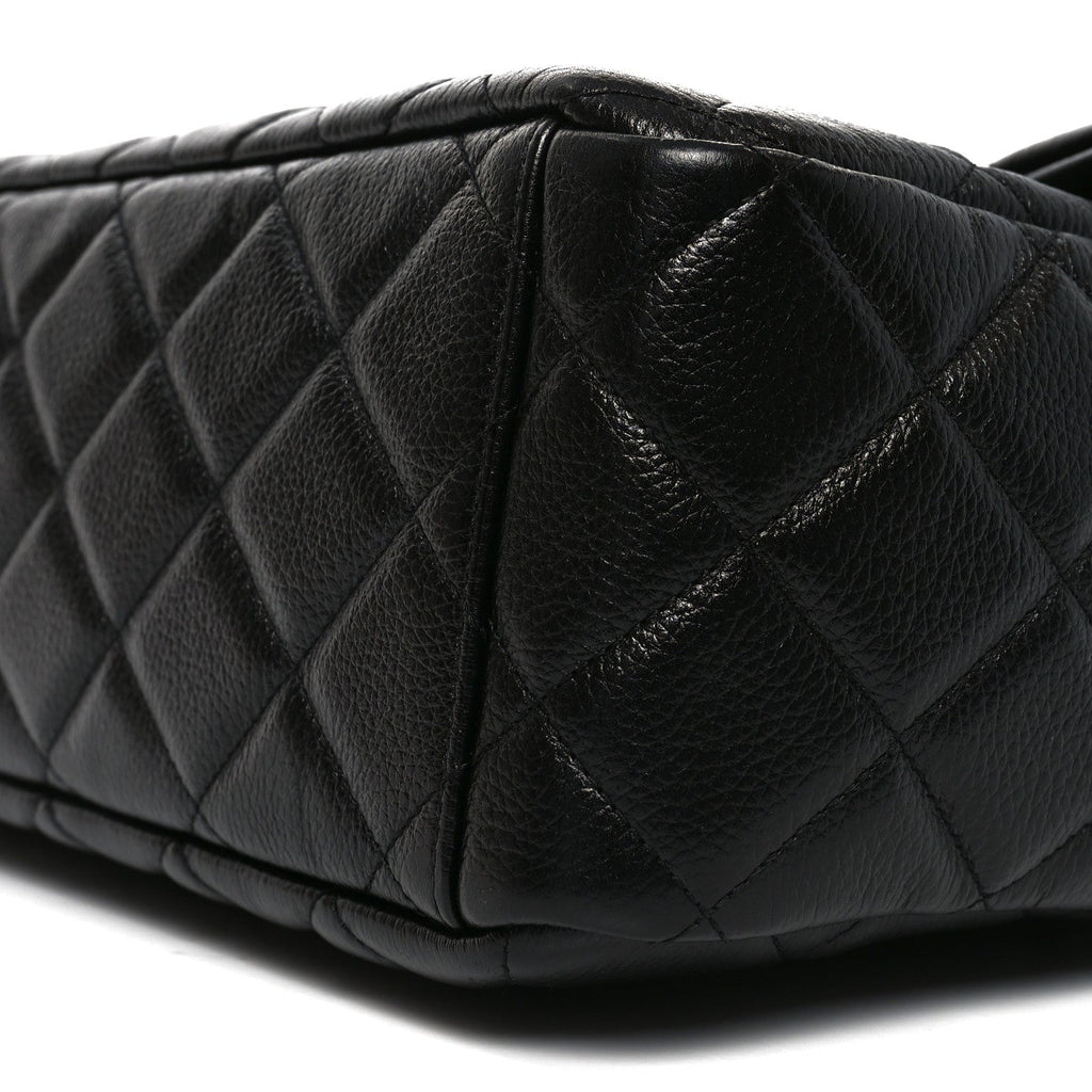 Caviar Quilted Small XXL Travel Flap Bag Black