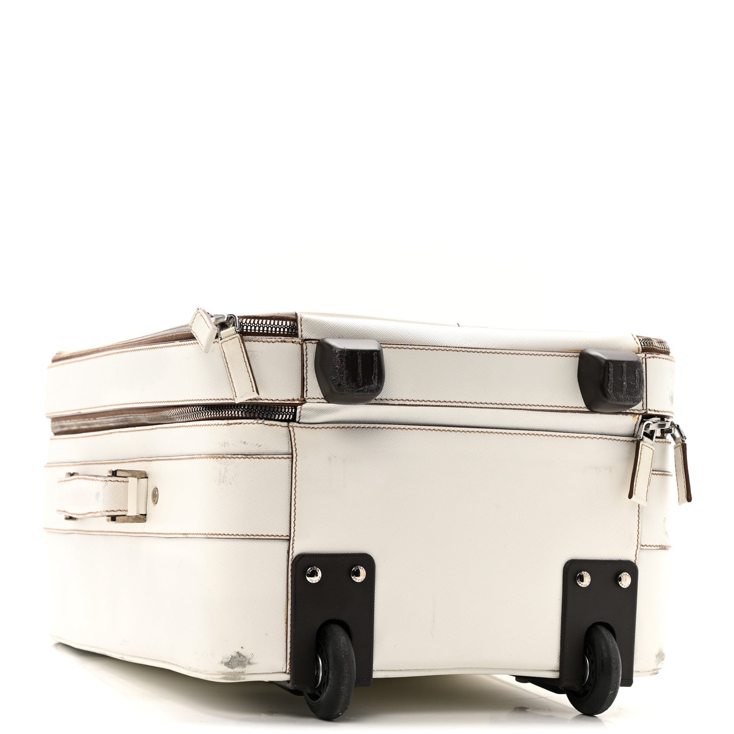 Saffiano Travel Trolley Luggage White