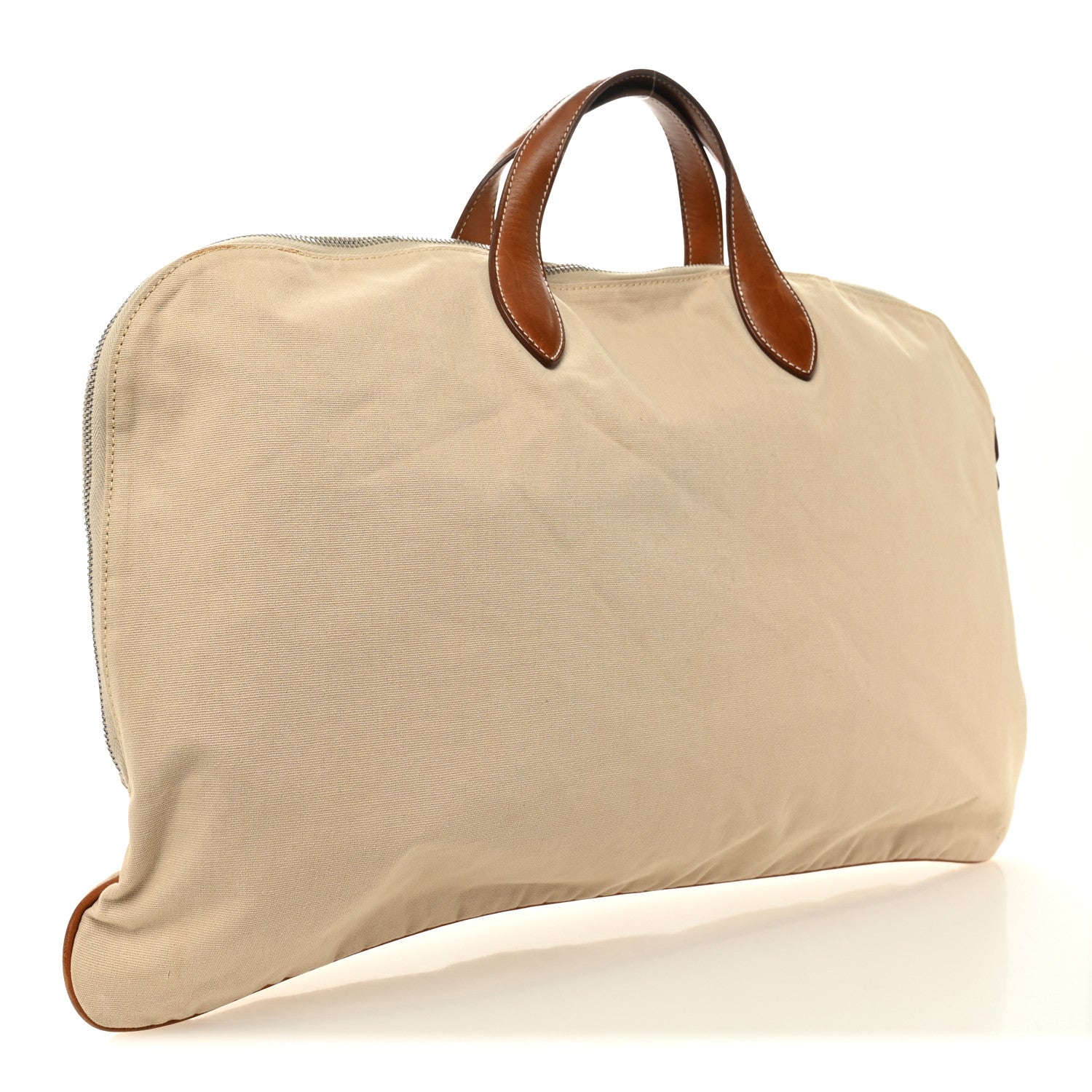 Natural Barenia Canvas Victoria Travel Briefcase Fauve