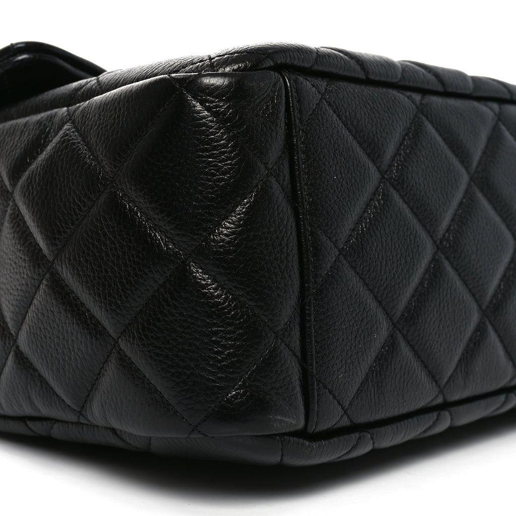 Caviar Quilted Small XXL Travel Flap Bag Black