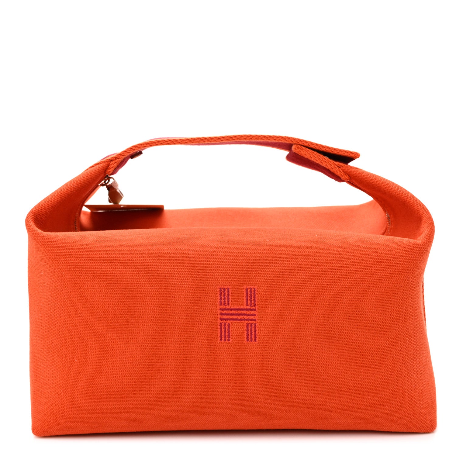Canvas Large Bride-A-Brac Pouch Orange Feu Burgundy