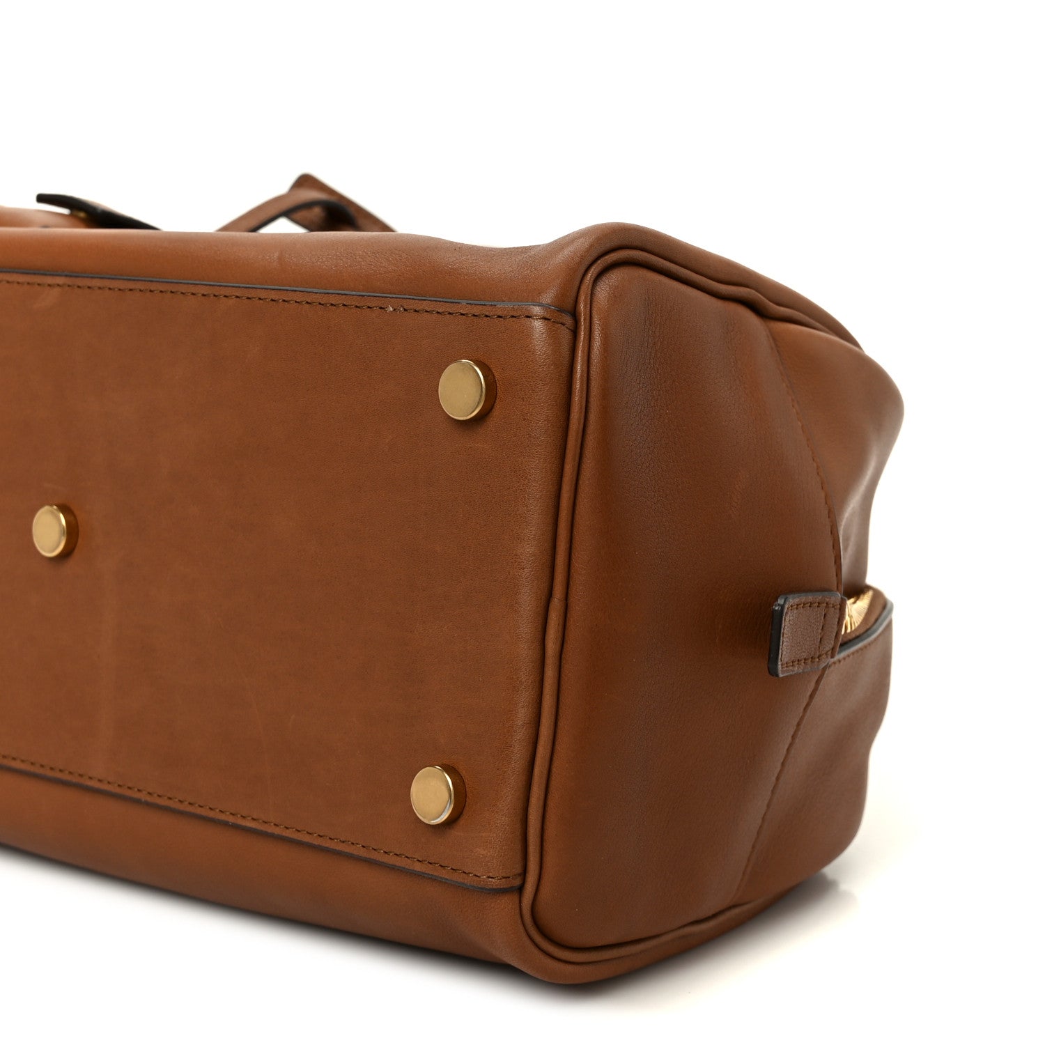 CALFSKIN SMALL SAC DE JOUR BOSTON HANDLE TOASTED BROWN