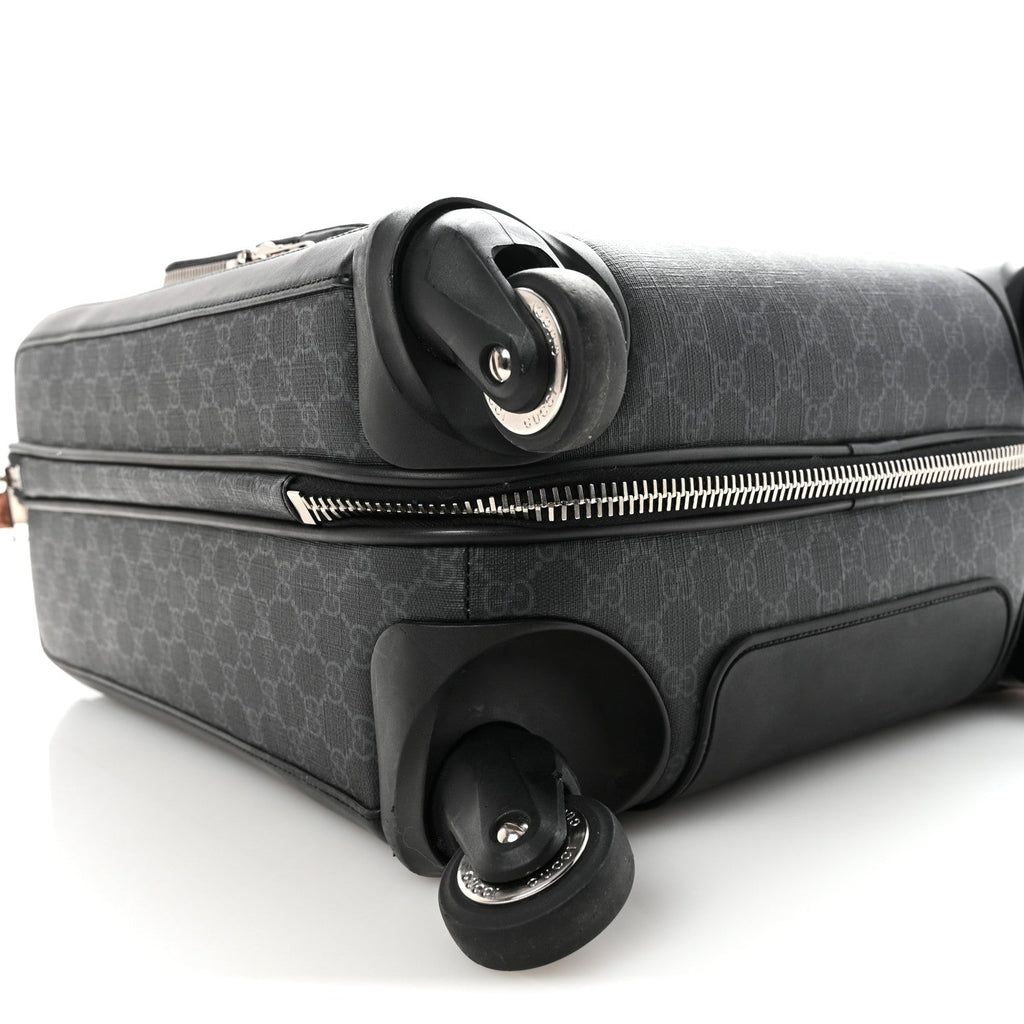 GG SUPREME MONOGRAM GRAN TURISMO SUITCASE BLACK GREY