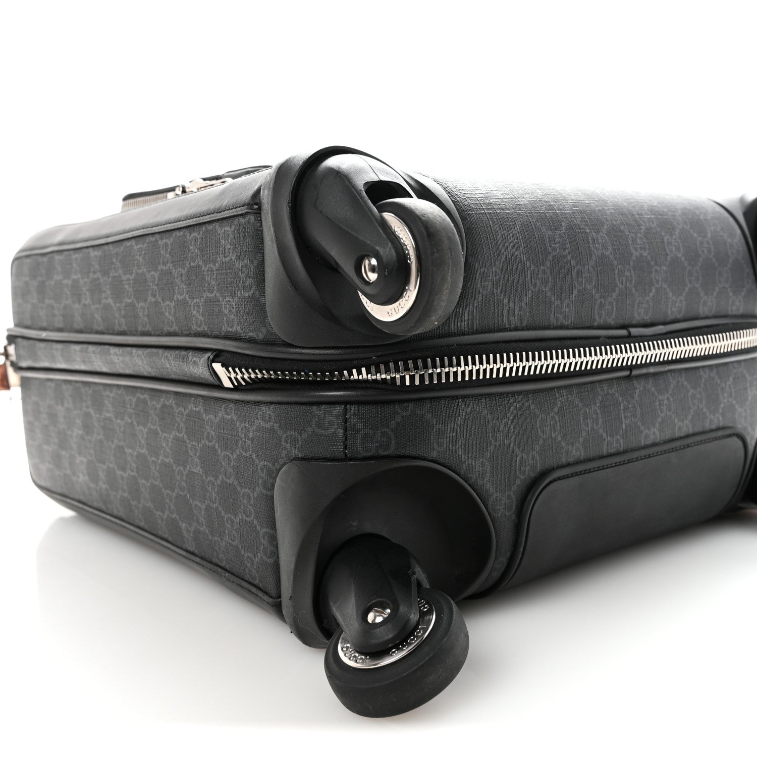 GG SUPREME MONOGRAM GRAN TURISMO SUITCASE BLACK GREY