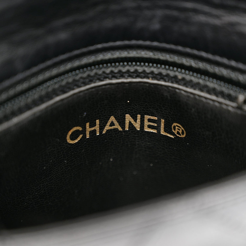 PATENT FLAP WAIST BELT BAG BLACK