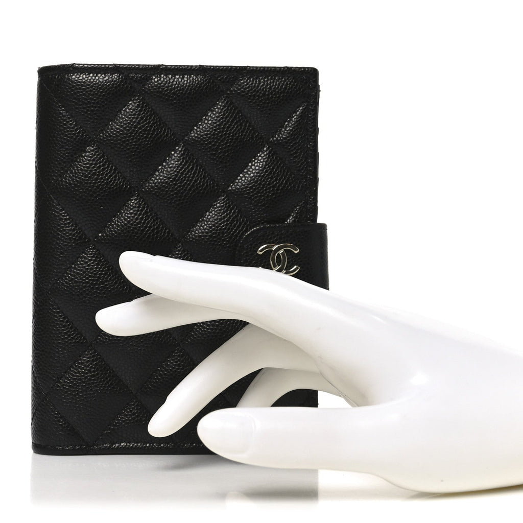 CAVIAR QUILTED PASSPORT HOLDER BLACK