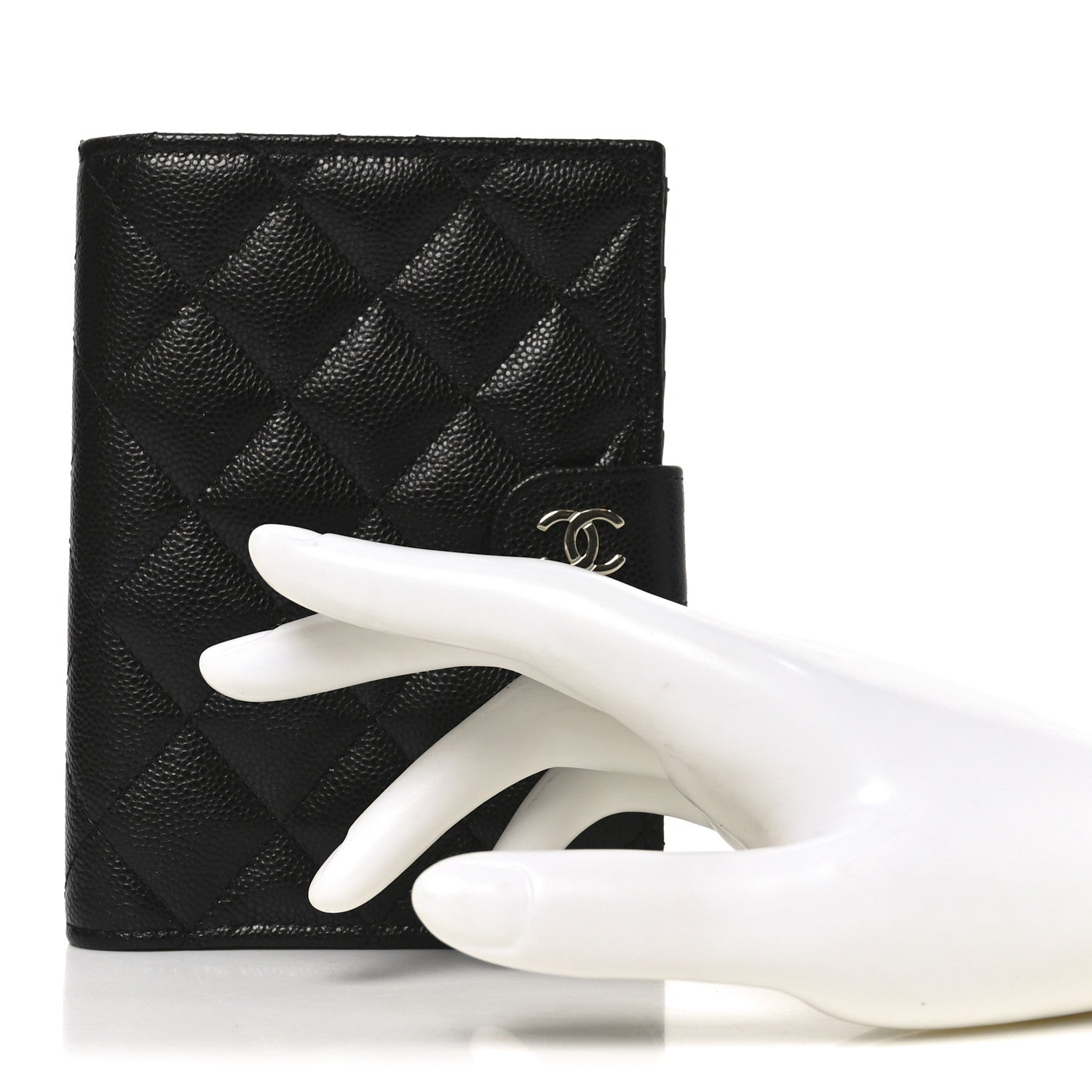 CAVIAR QUILTED PASSPORT HOLDER BLACK