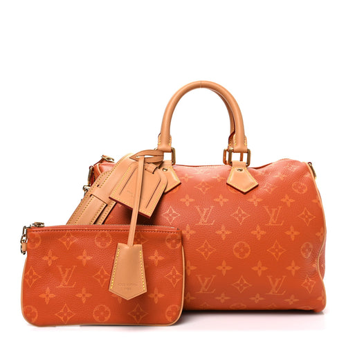 CALFSKIN MONOGRAM SPEEDY P9 BANDOULIERE 30 OCRE