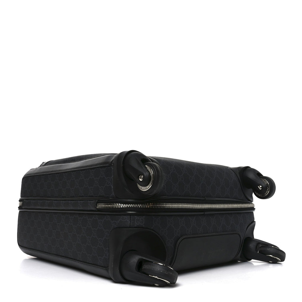 GG SUPREME MONOGRAM CALFSKIN CABIN TROLLEY BLACK