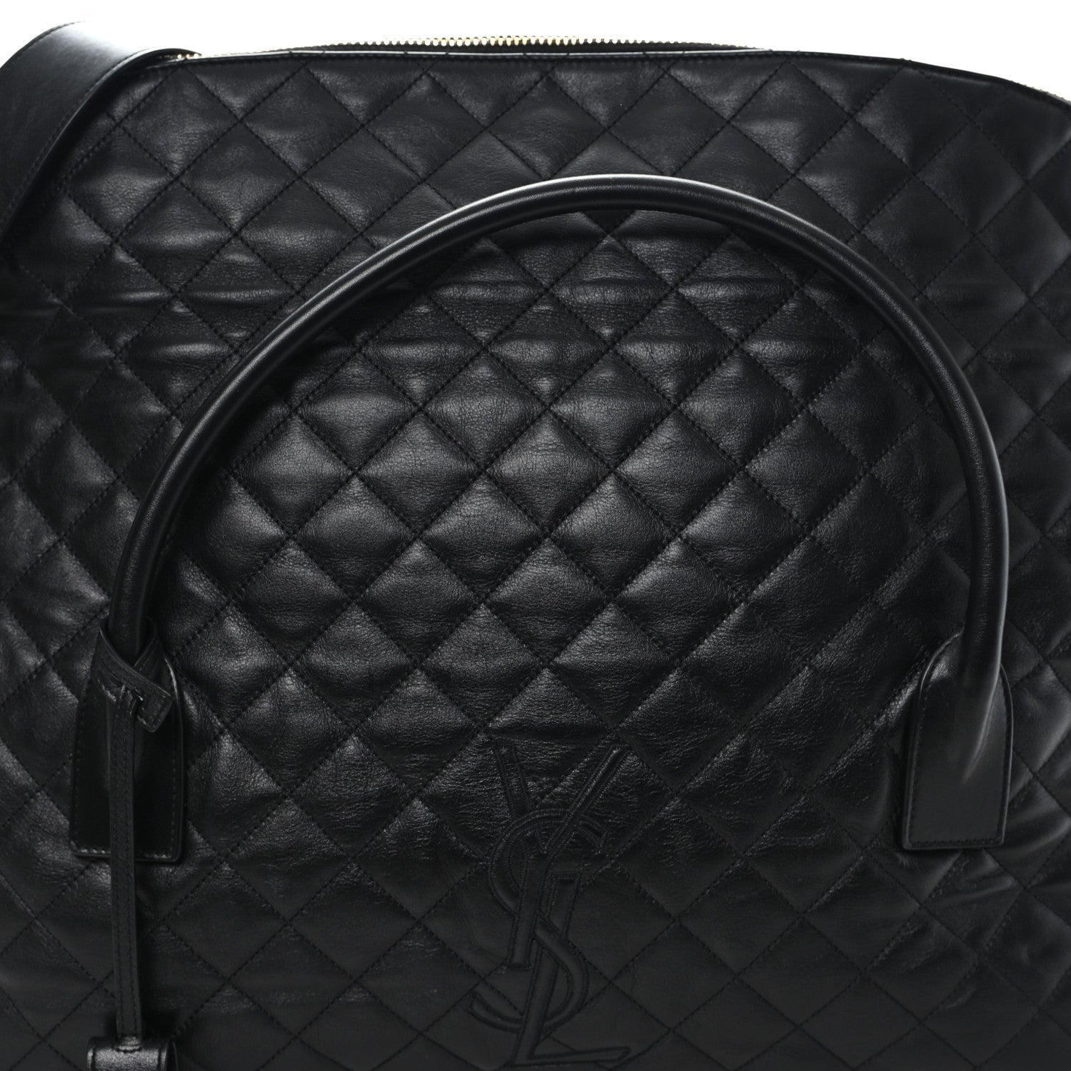 Calfskin Quilted ES Giant Travel Bag Black