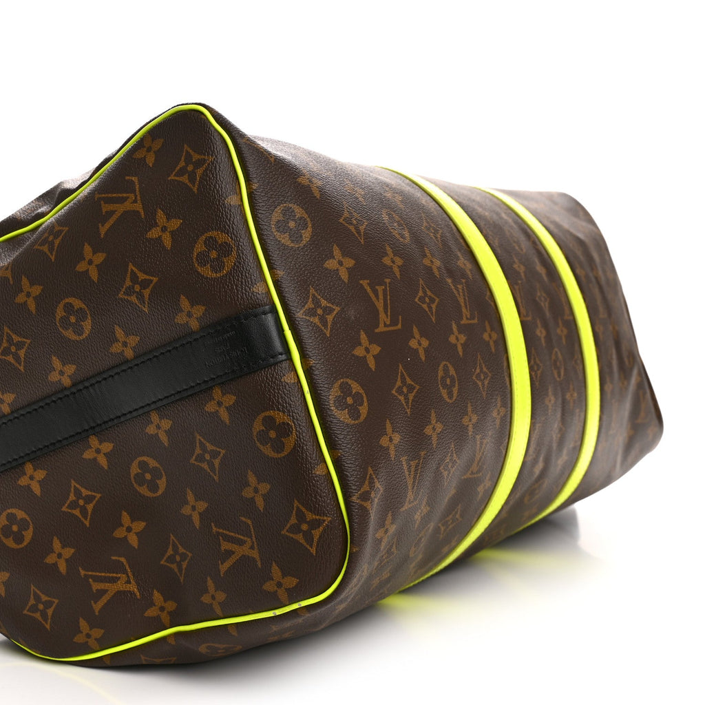 MONOGRAM MACASSAR KEEPALL BANDOULIERE 50 FLORESCENT YELLOW