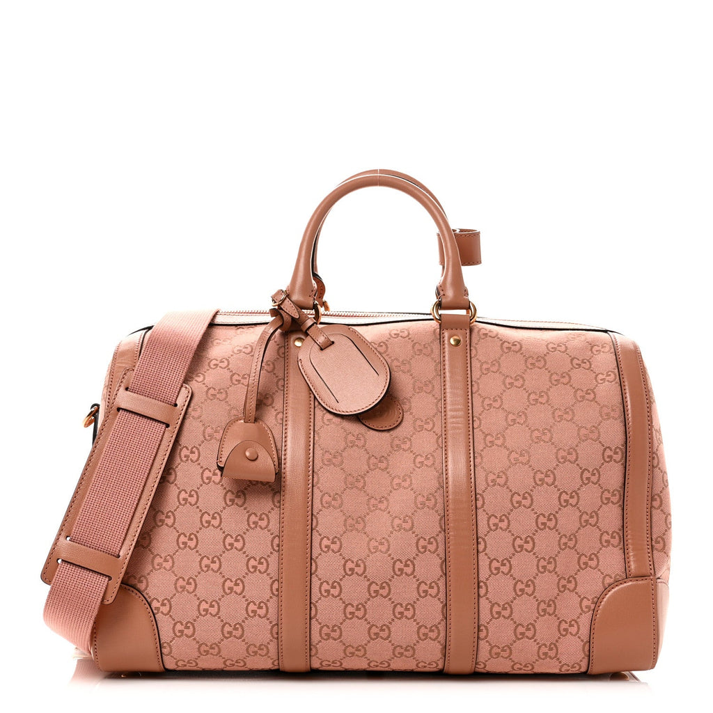 MONOGRAM AZALEA CALFSKIN SMALL RETRO INTERLOCKING G DUFFLE BAG CLOCHE ROSE PINK
