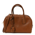 CALFSKIN SMALL SAC DE JOUR BOSTON HANDLE TOASTED BROWN