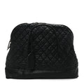 Coated Canvas Quilted Large Garment Travel Bag Black