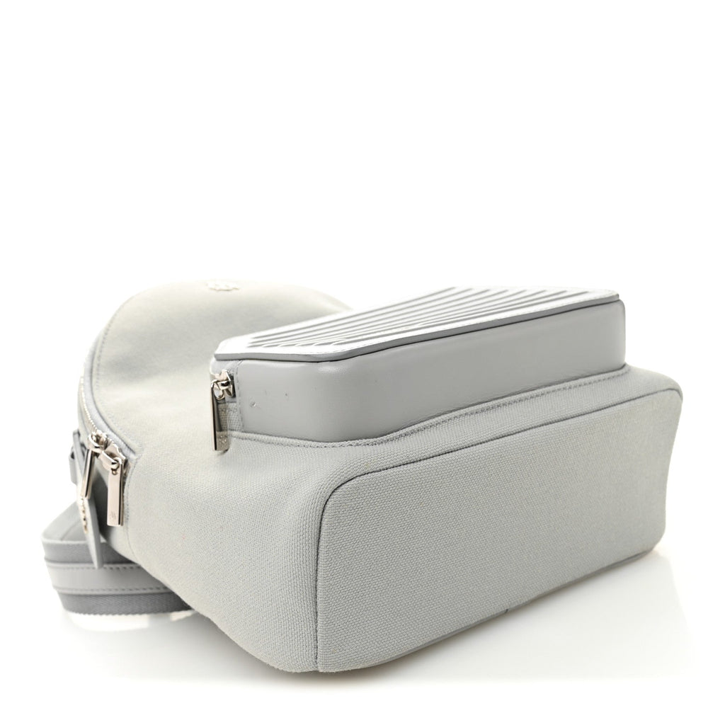Canvas Calfskin Never Still Small Backpack Grey
