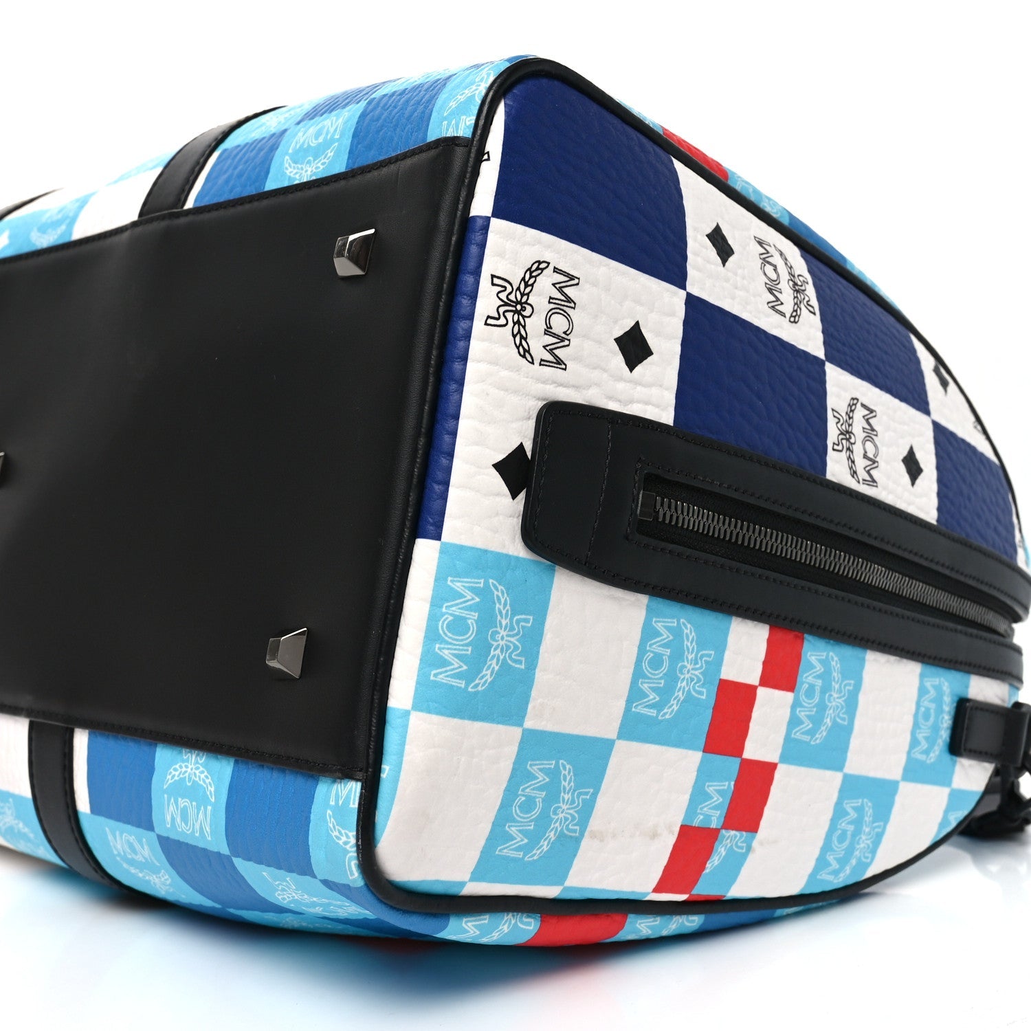 Visetos Ottomar Checkerboard Weekender Duffle Bag Blue Multicolor
