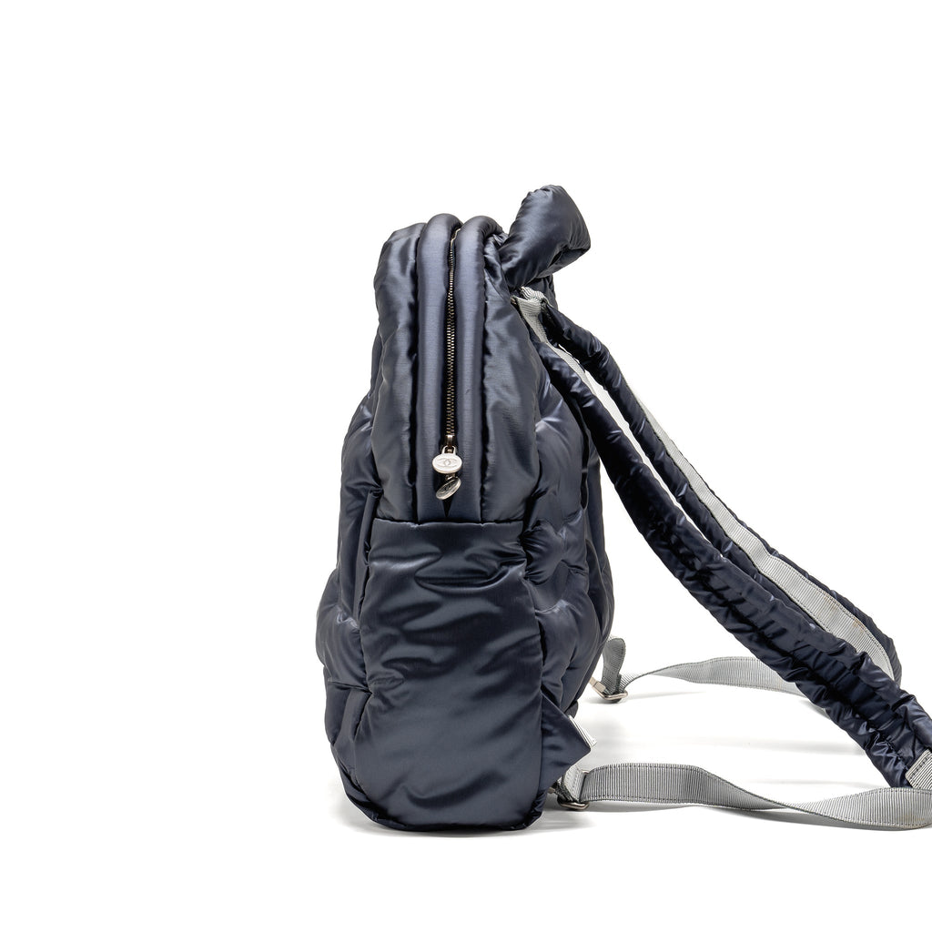 CHANEL DOUDONE PADDED BACKPACK NYLON DARK GREY SHW