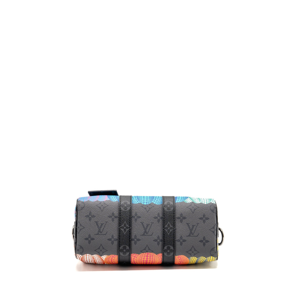 LOUIS VUITTON X YAYOI KUSAMA KEEPALL BANDOULIERE 25 PUMPKIN MULTICOLOURED MONOGRAM CANVAS SHW