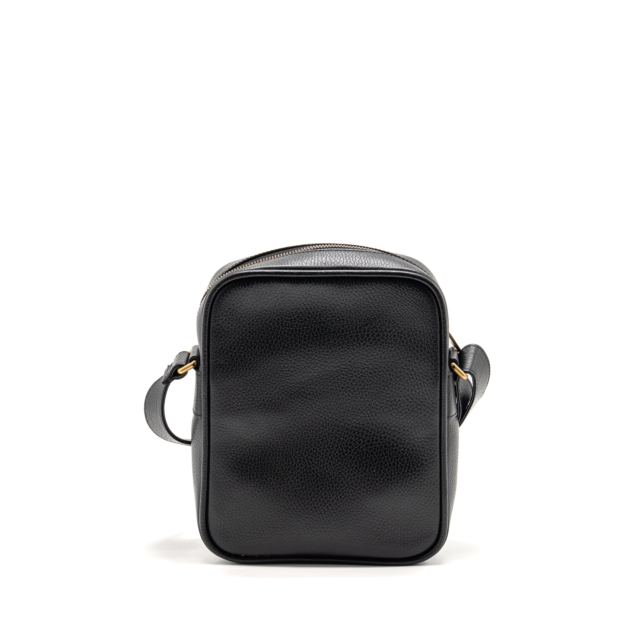 GUCCI LOGO PRINTED MESSENGER CROSSBODY BAG CALFSKIN BLACK/MULTICOLOUR GHW