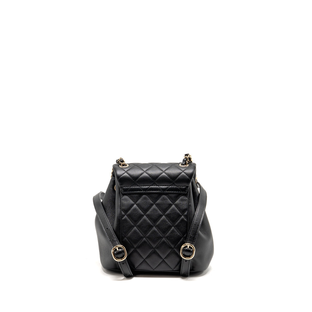 CHANEL MINI DUMA BACKPACK CALFSKIN BLACK LGHW (MICROCHIP)