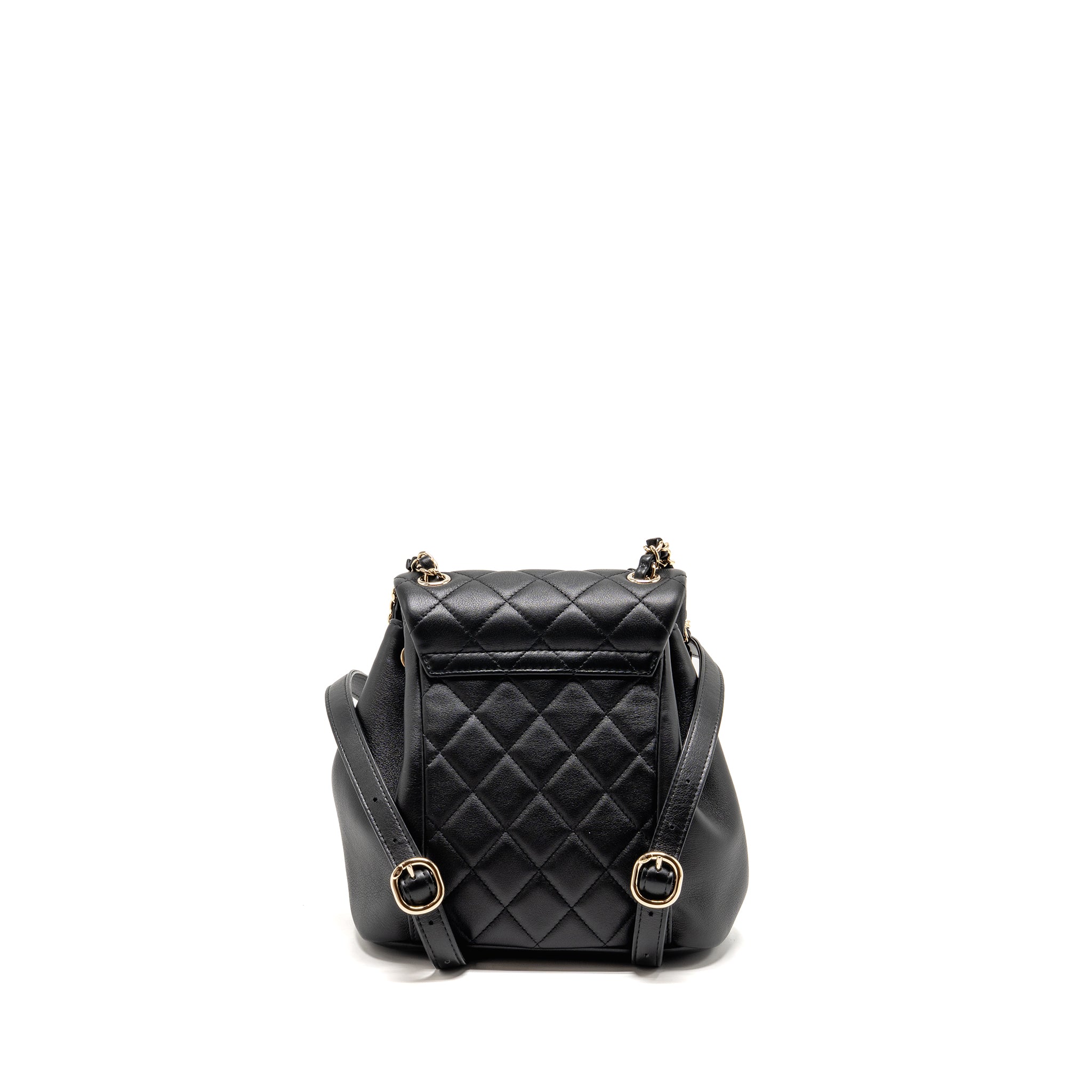 CHANEL MINI DUMA BACKPACK CALFSKIN BLACK LGHW (MICROCHIP)