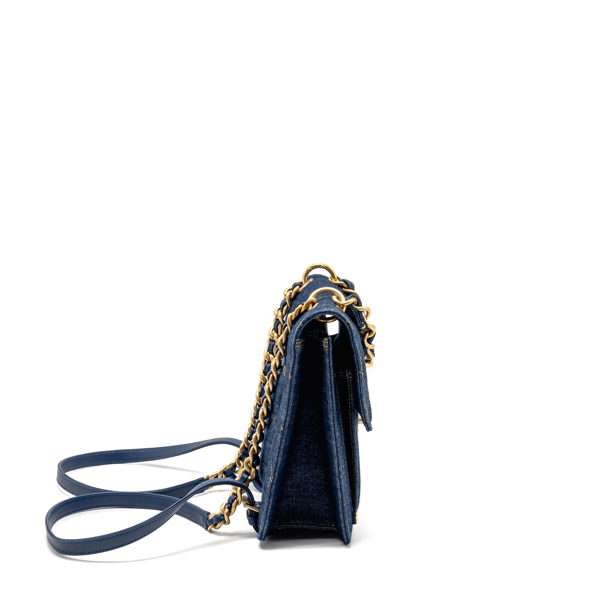 CHANEL 23S FLAP BACKPACK DENIM BLUE GHW (MICROCHIP)