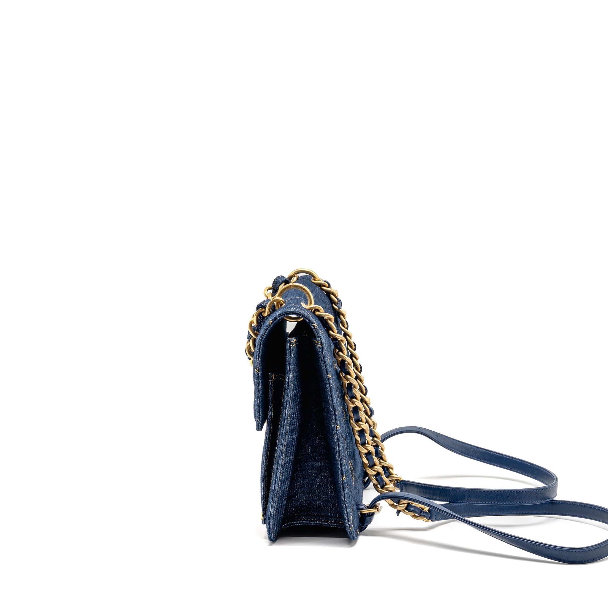 CHANEL 23S FLAP BACKPACK DENIM BLUE GHW (MICROCHIP)