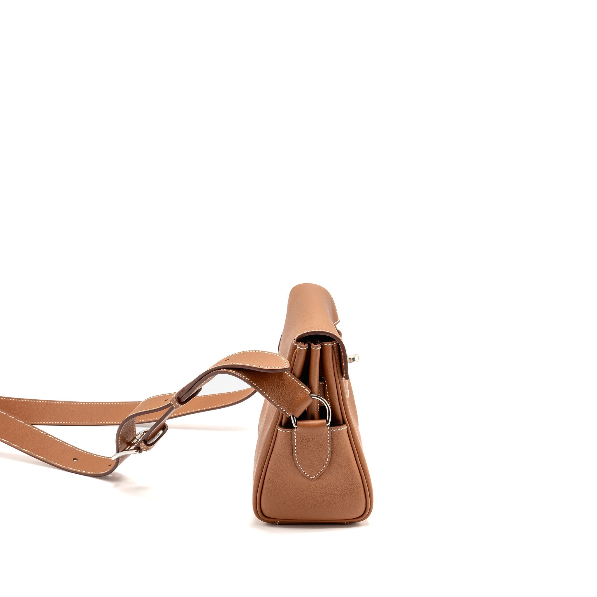 HERMES KELLY MESSENGER PM BAG EVERCOLOR GOLD SHW