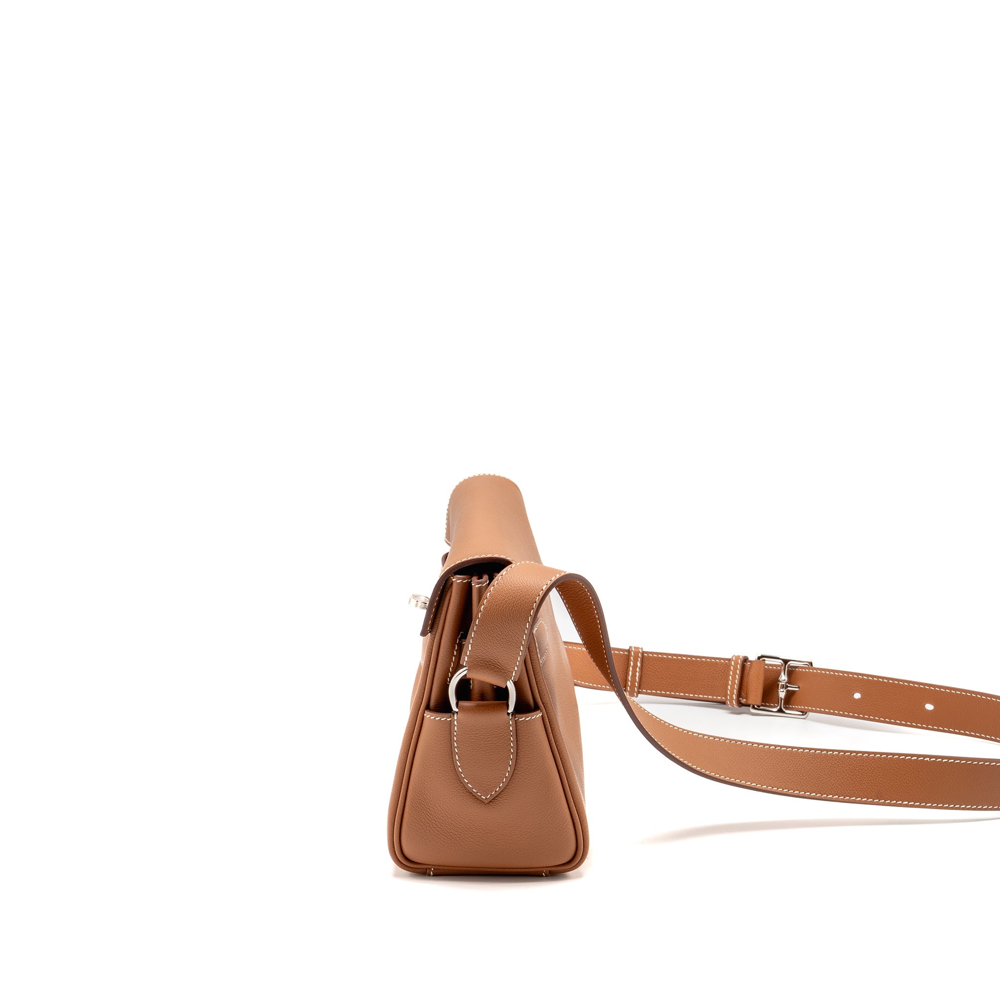 HERMES KELLY MESSENGER PM BAG EVERCOLOR GOLD SHW