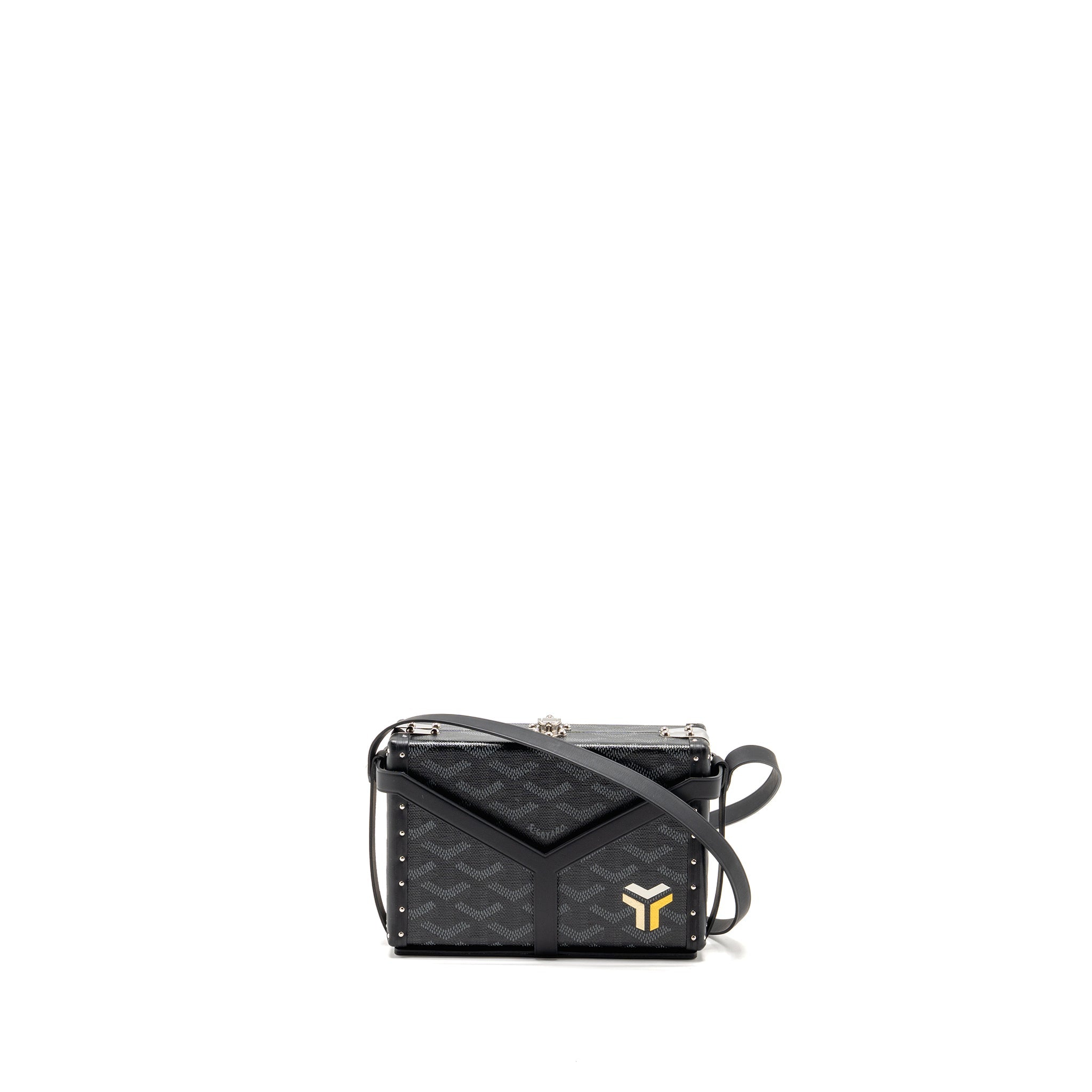GOYARD MINAUDIERE TRUNK BAG GOYARDINE CANVAS BLACK SHW