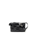 BOTTEGA VENETA CASSETTE MESSENGER BAG CALFSKIN BLACK SHW