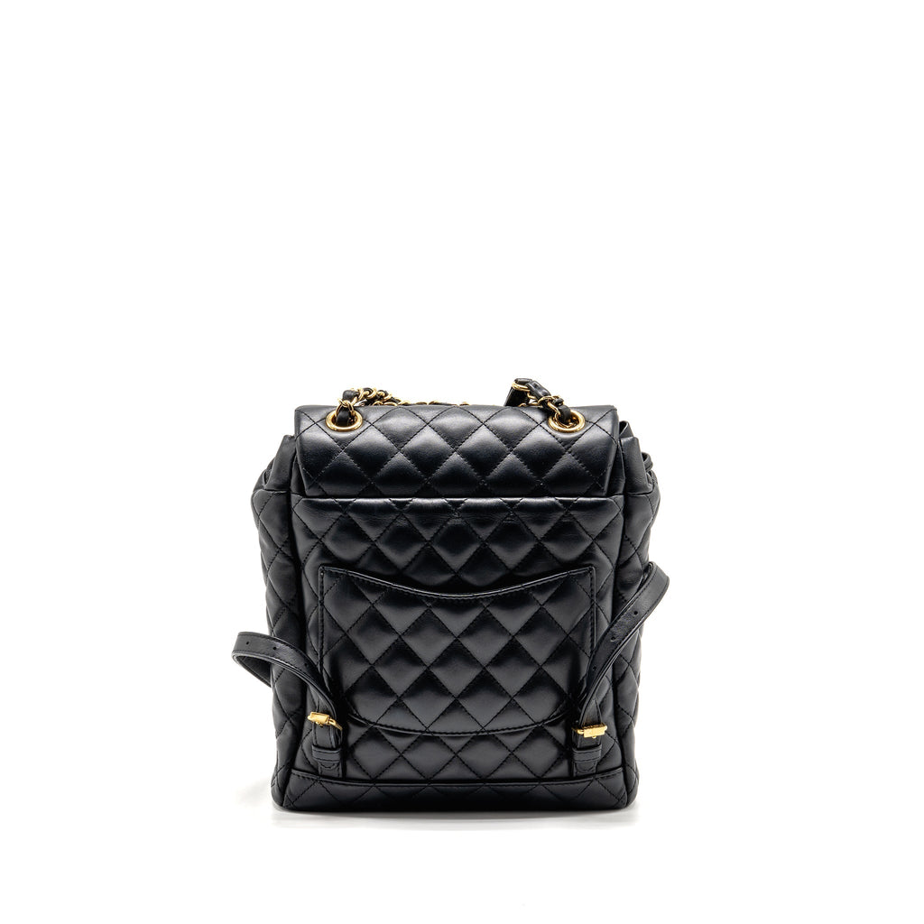 CHANEL SMALL URBAN SPIRIT QUILTED BACKPACK CALFSKIN BLACK GHW