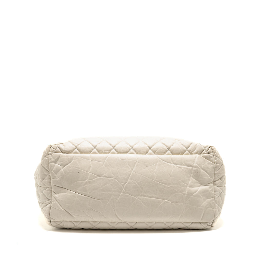 CHANEL COCOON TRAVEL TOTE BAG CALFSKIN WHITE SHW