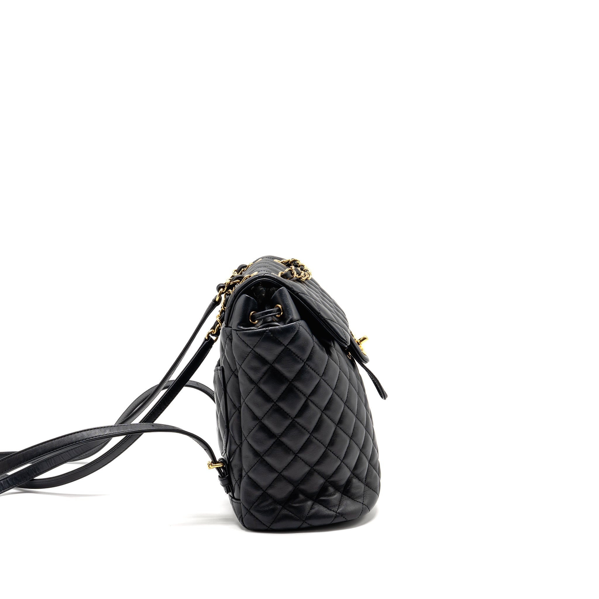 CHANEL SMALL URBAN SPIRIT QUILTED BACKPACK CALFSKIN BLACK GHW