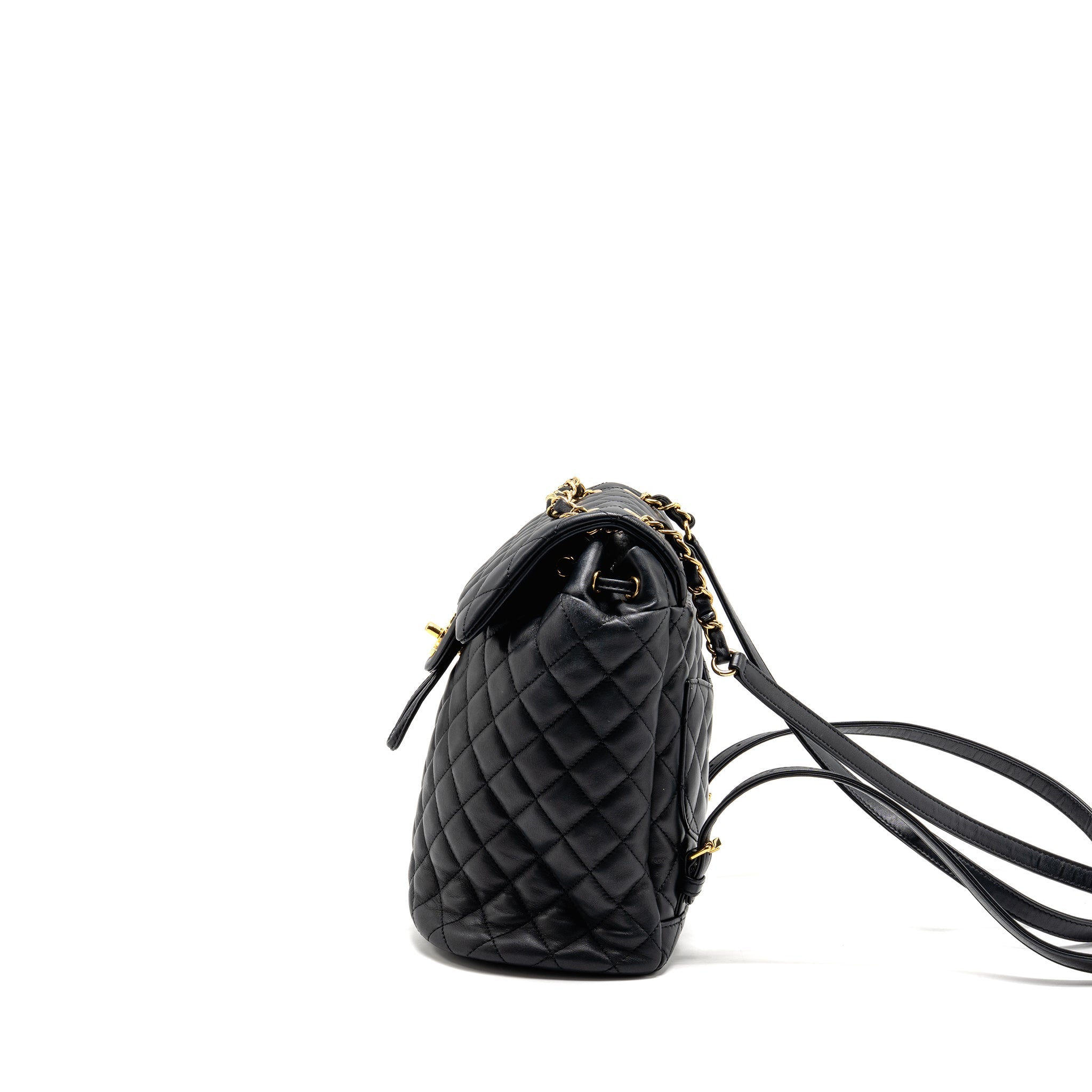 CHANEL SMALL URBAN SPIRIT QUILTED BACKPACK CALFSKIN BLACK GHW