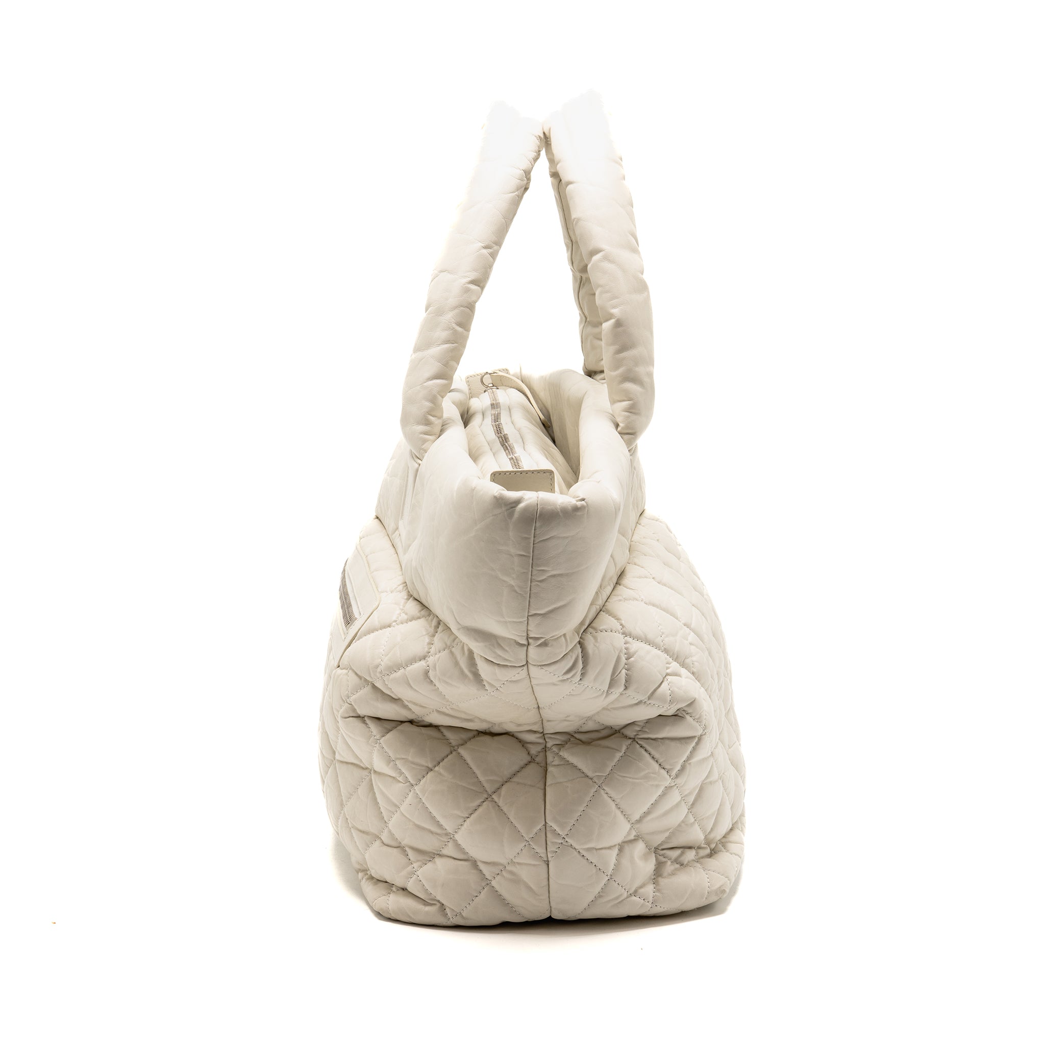CHANEL COCOON TRAVEL TOTE BAG CALFSKIN WHITE SHW