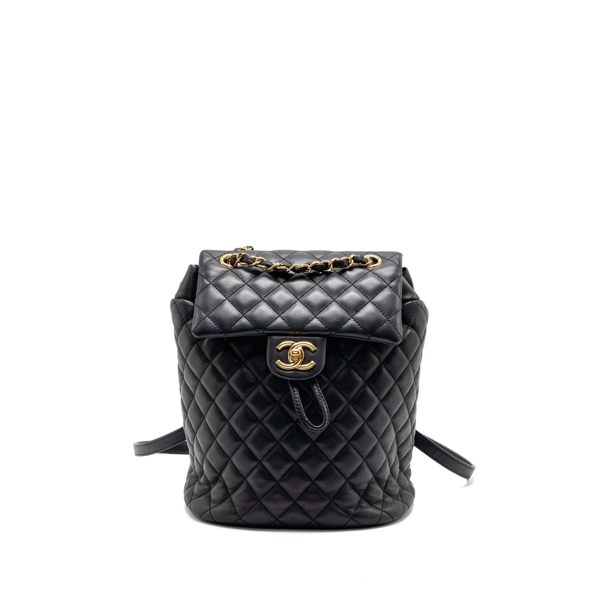 CHANEL SMALL URBAN SPIRIT QUILTED BACKPACK CALFSKIN BLACK GHW