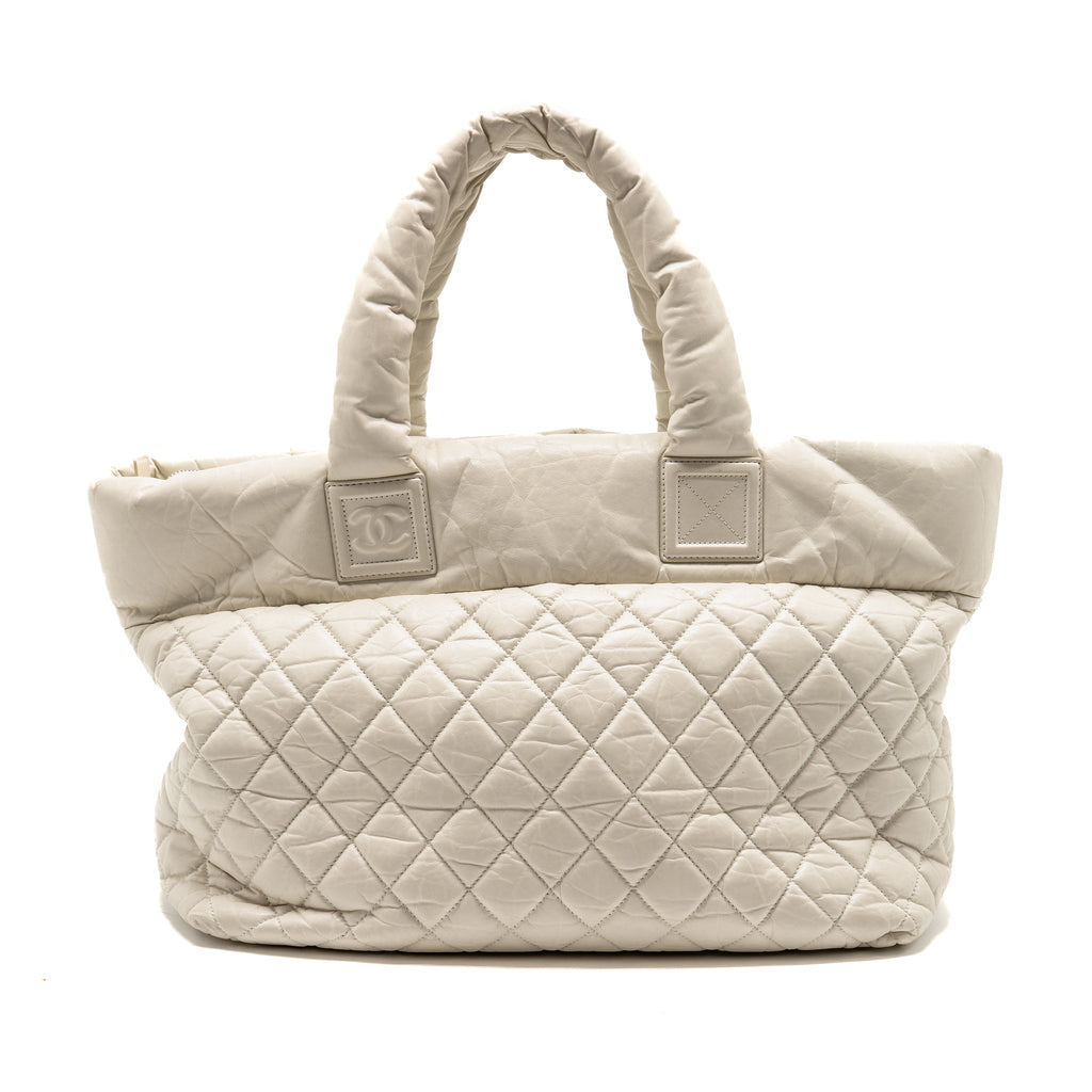CHANEL COCOON TRAVEL TOTE BAG CALFSKIN WHITE SHW