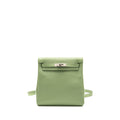 HERMES KELLY ADO BACKPACK EVERCOLOR VERT CRIQUET / GRIS PEARL SHW