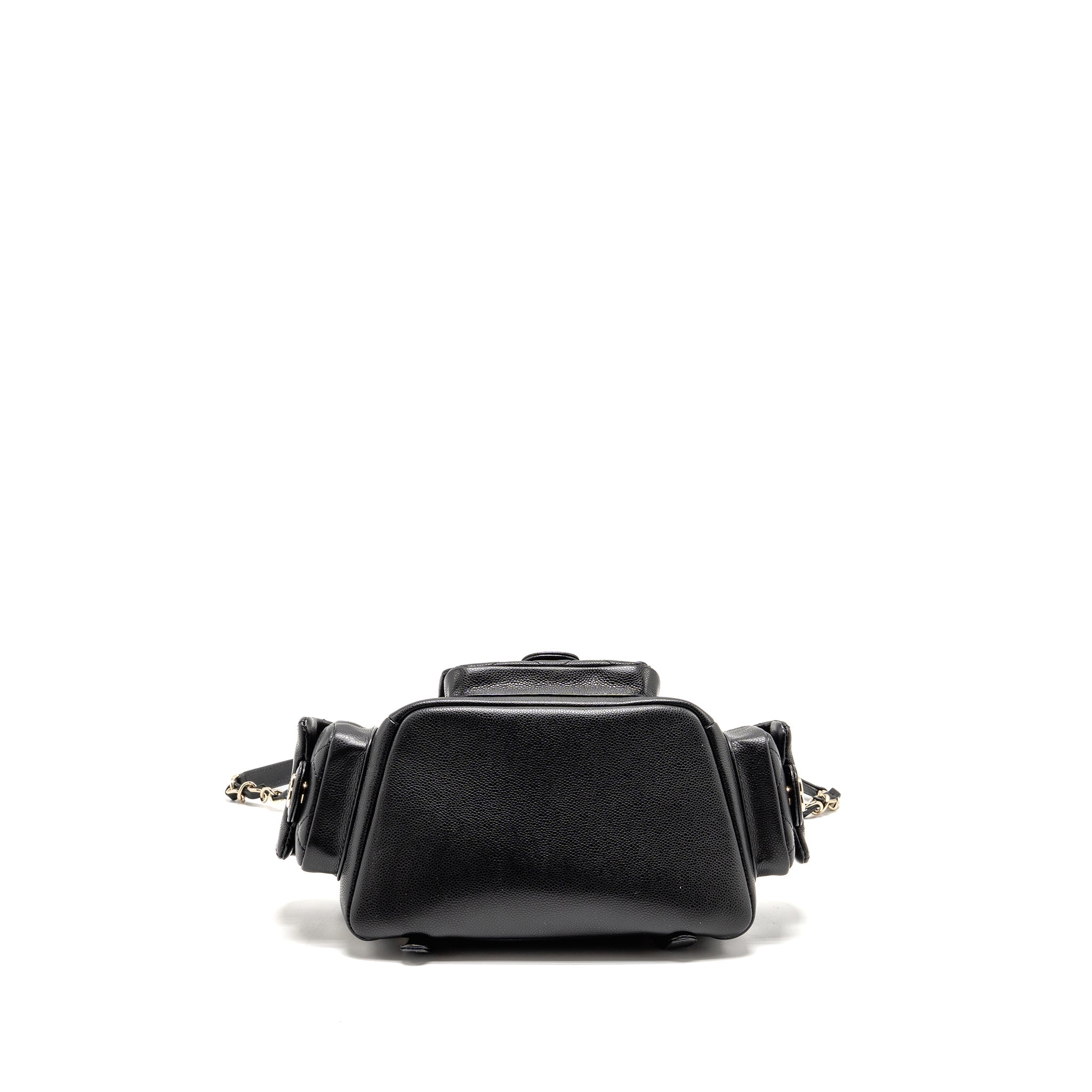 CHANEL TRIPLE POCKET BACKPACK CAVIAR BLACK LGHW (MICROCHIP)