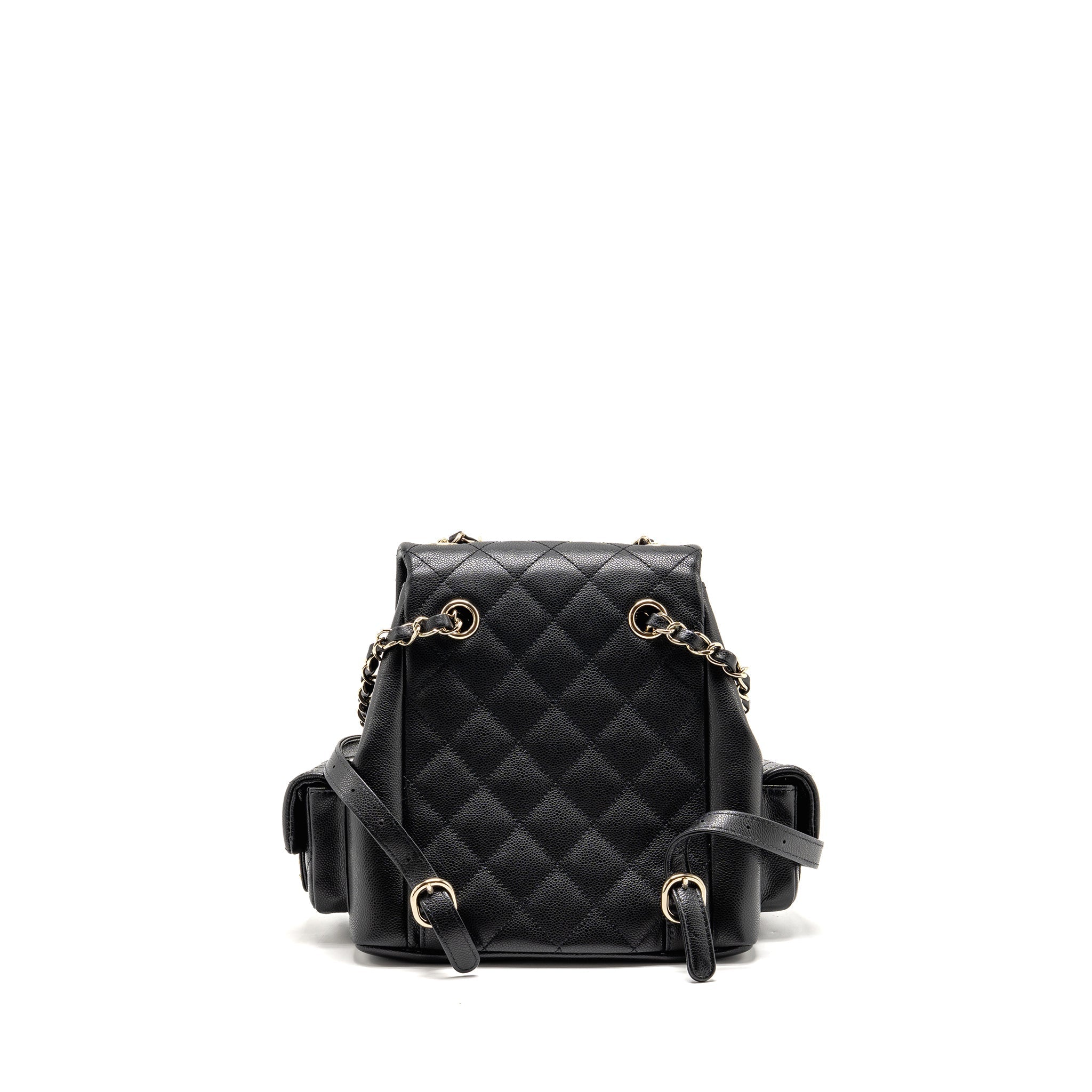 CHANEL TRIPLE POCKET BACKPACK CAVIAR BLACK LGHW (MICROCHIP)
