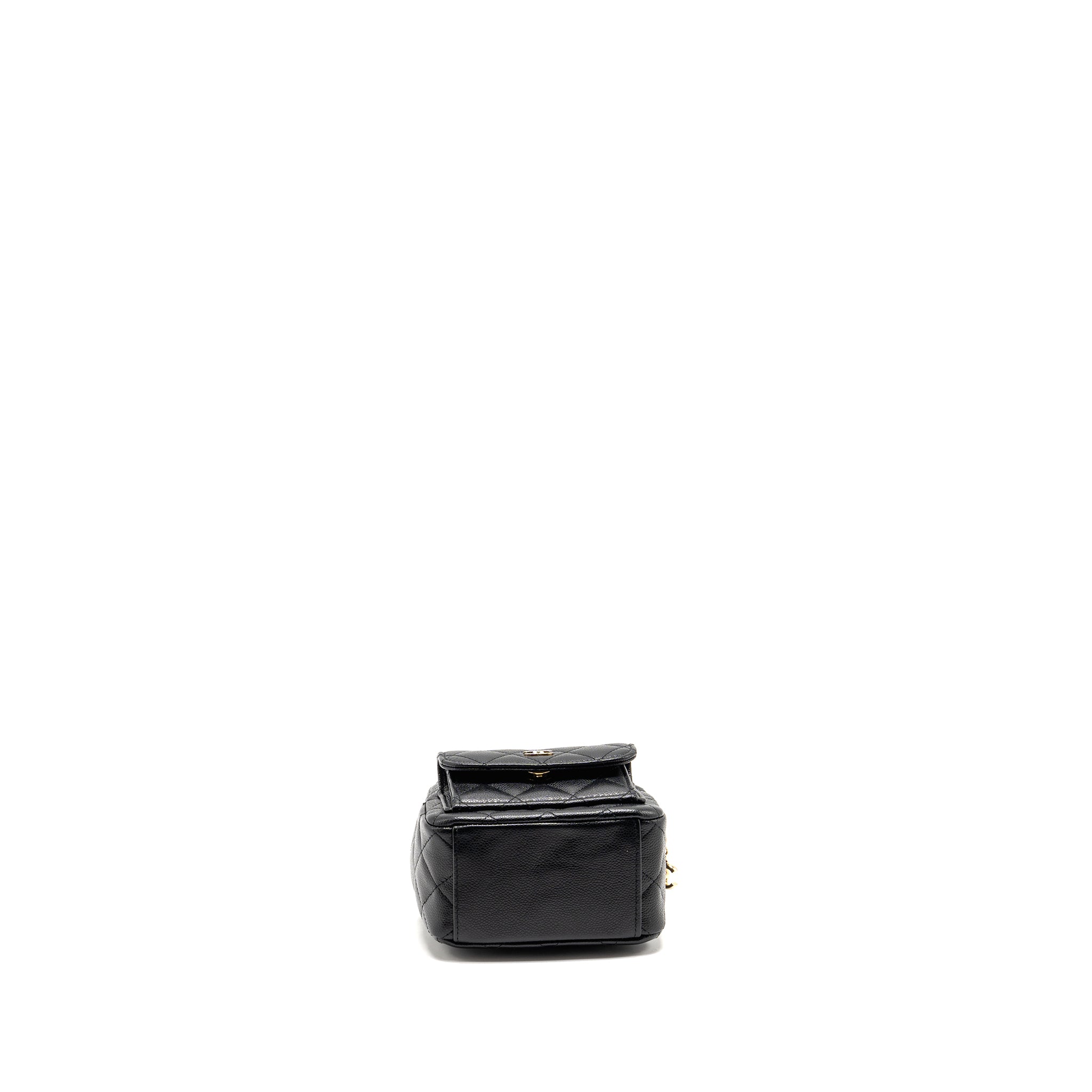 CHANEL MINI BACKPACK / CROSSBODY BAG CAVIAR BLACK LGHW (MICROCHIP)