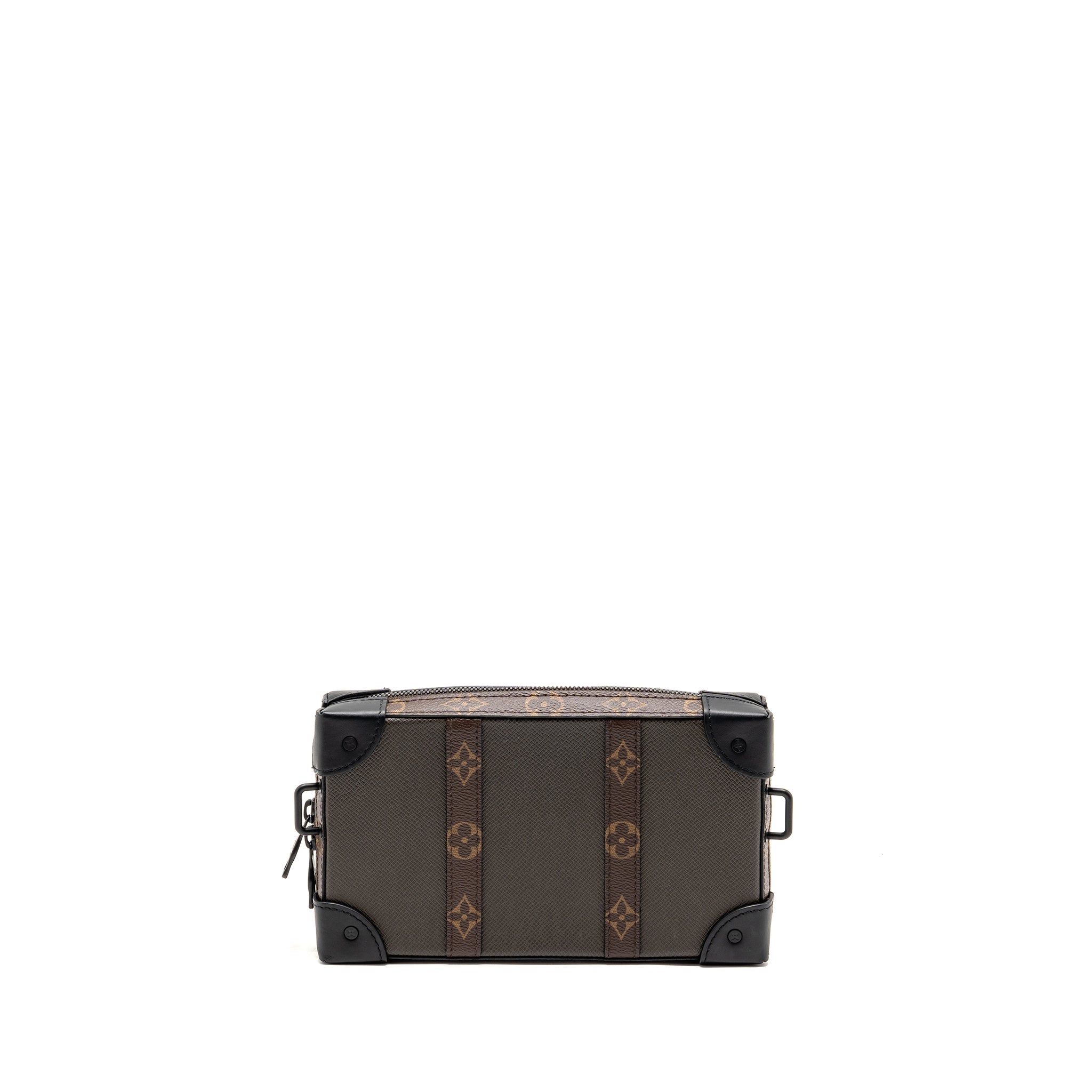 LOUIS VUITTON SOFT TRUNK WALLET TAIGA / MONOGRAM CANVAS KHAKI GREEN BLACK HARDWARE