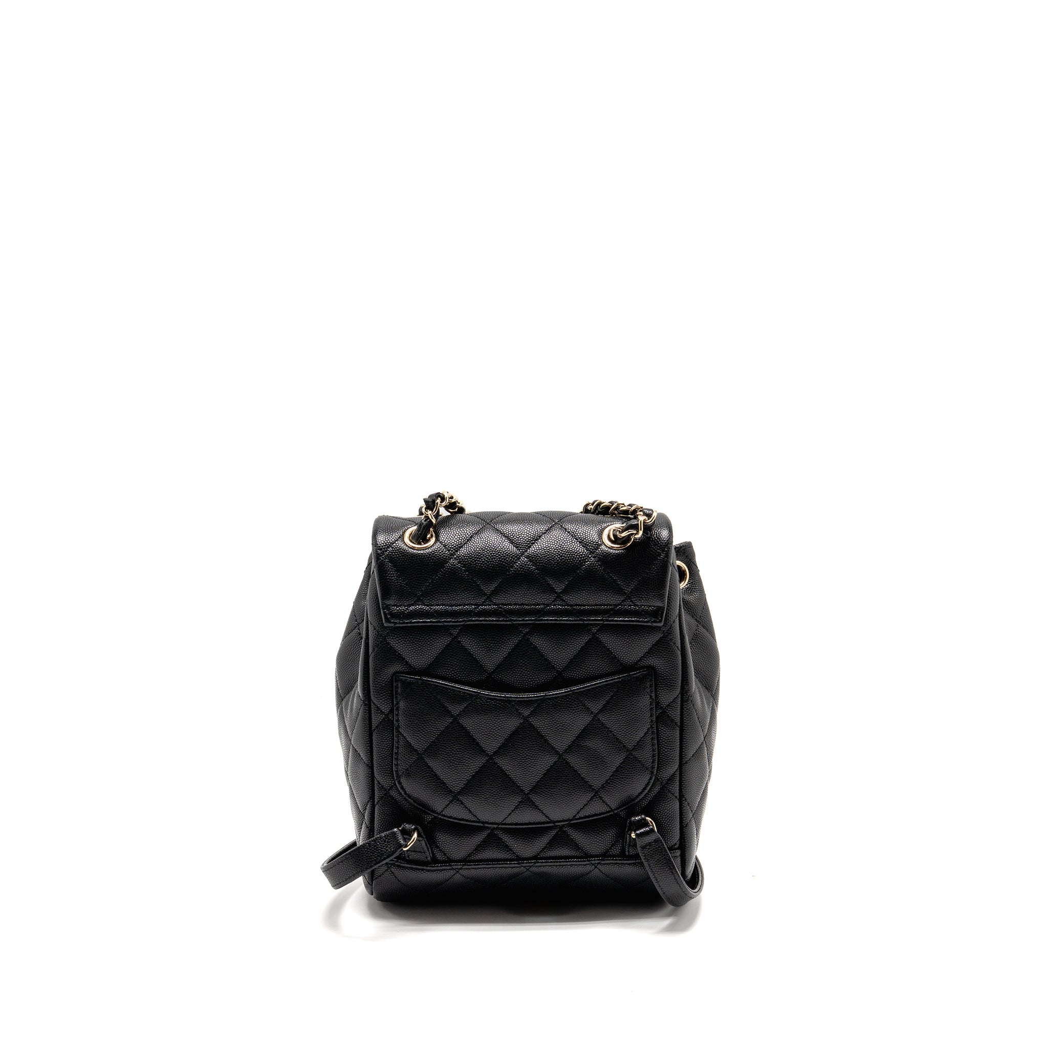 CHANEL QUILTED MINI BACKPACK CAVIAR BLACK LGHW (MICROCHIP)