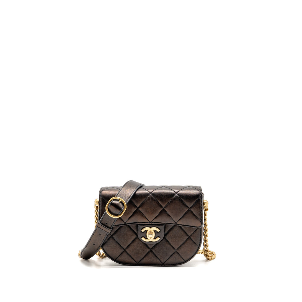 CHANEL 21S MOON MESSENGER BAG CALFSKIN BLACK GHW