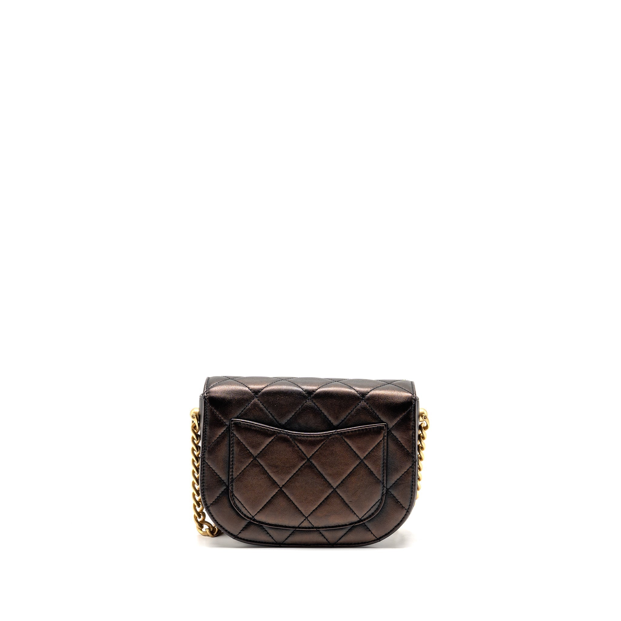 CHANEL 21S MOON MESSENGER BAG CALFSKIN BLACK GHW